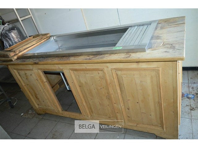 1 saladbar ingewerkt in een houten kast 1,90 x90 x 92 - afbeelding 1 van  4