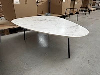 1 salontafel organische vorm - bianco + onderstel