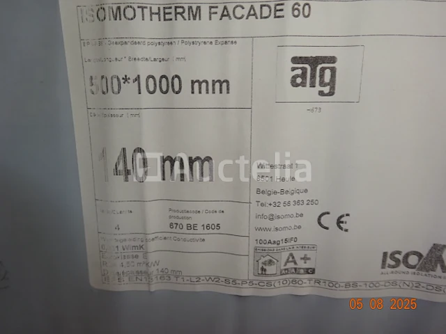 1 set geïsoleerde gevelpanelen, type 60, afm. l500xl1000xe140mm - afbeelding 2 van  4