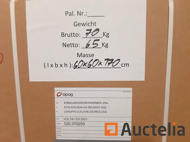 1 stuk cipag rvs inbouwboiler volta+ eh 250 i - afbeelding 3 van  7