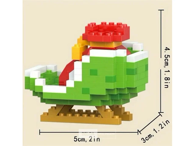 1 stuks bouwstenen kerst slee - afbeelding 2 van  2