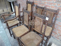 1 tafels + 4 stoelen + 2 vintage fauteuils - afbeelding 1 van  6