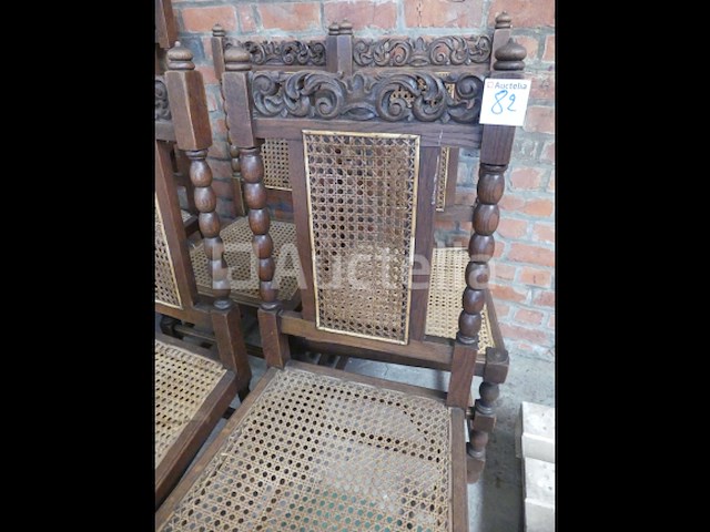 1 tafels + 4 stoelen + 2 vintage fauteuils - afbeelding 2 van  6