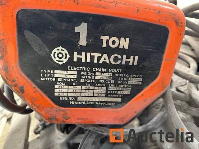 1-ton hitachi 1s ketting elektrische takel - afbeelding 2 van  2