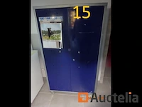 1 tweedeurs metaal kast, blauw, op wielen 45-90-155 - afbeelding 1 van  1