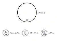 1 x 100cm rond led spiegel - afbeelding 3 van  8