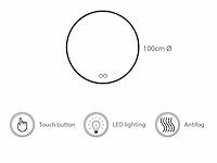 1 x 100cm rond led spiegel - afbeelding 3 van  8