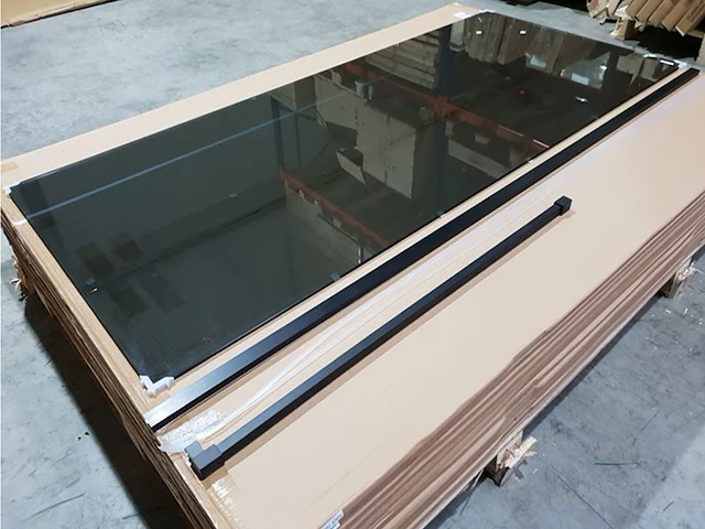 1 x 120x200 bb inloopdouche rookglas met mat zwart profiel - afbeelding 5 van  6