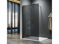 1 x 120x200 bb inloopdouche rookglas met mat zwart profiel - afbeelding 1 van  6