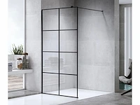 1 x 140x200 kare inloopdouche met mat zwart frame - afbeelding 1 van  7