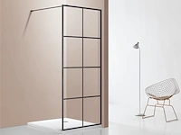 1 x 140x200 kare inloopdouche met mat zwart frame - afbeelding 2 van  7