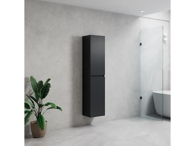 1 x 160cm design kolomkast zwart eik - afbeelding 1 van  2