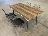 1 x 160cm eettafel met 4 stoelen - afbeelding 1 van  9