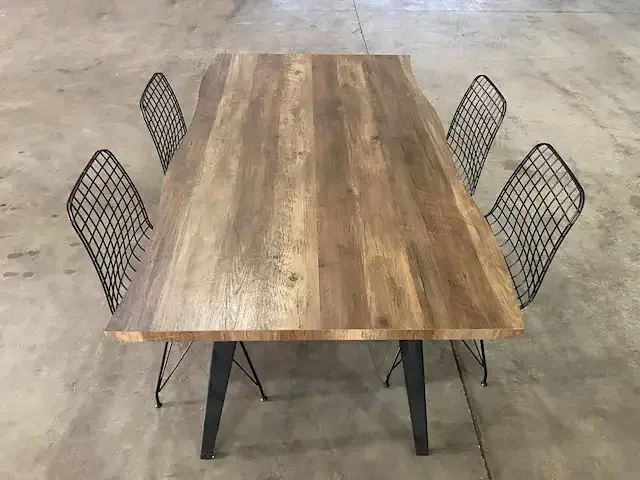 1 x 160cm eettafel met 4 stoelen - afbeelding 3 van  9