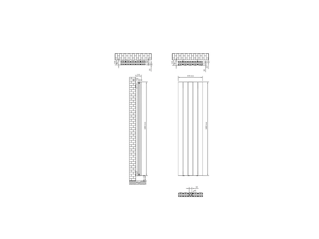 1 x 180cmx47cm verticale dubbelzijdige radiator tower w47 - afbeelding 6 van  6