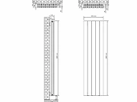 1 x 180cmx47cm verticale dubbelzijdige radiator tower w47 - afbeelding 6 van  6
