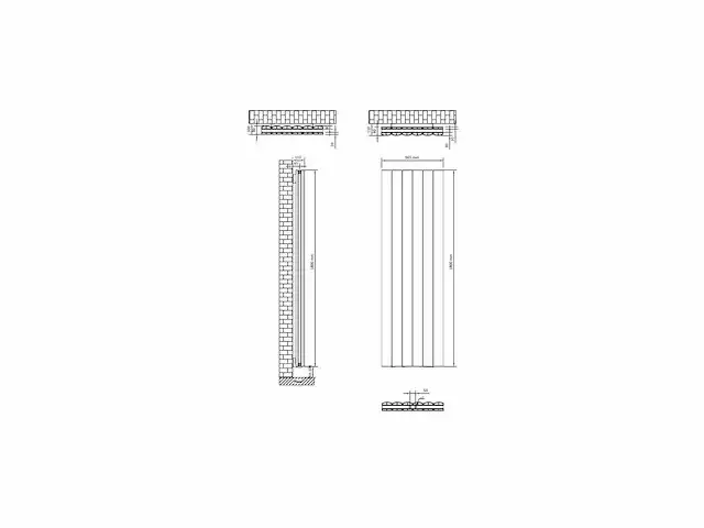 1 x 180cmx56cm verticale dubbelzijdige radiator tower w56 - afbeelding 6 van  6