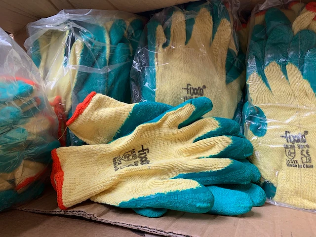 1 x 240st latex coating werkhandschoenen - groen - afbeelding 1 van  2