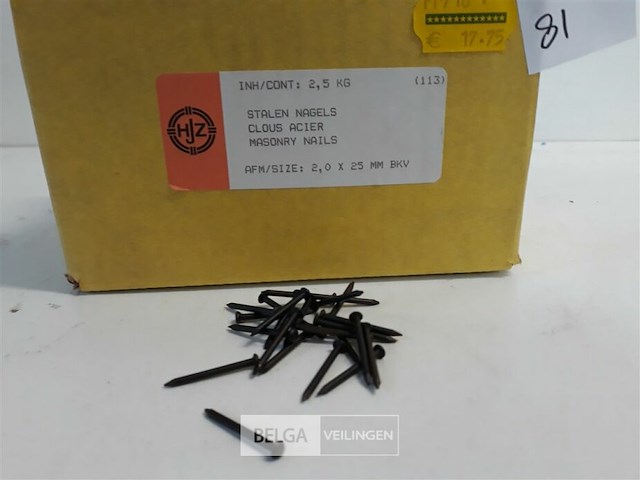 1 x 2,5 kg stalen nagels 2,0x25 mm - afbeelding 3 van  3