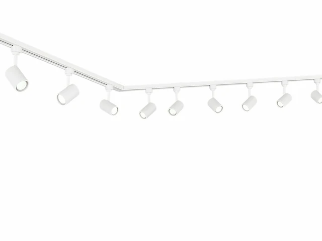 1 x 3 meter railsysteem met 9x railspot gu10 fitting wit - afbeelding 1 van  9