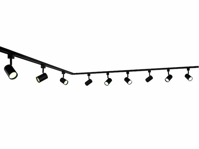 1 x 3 meter railsysteem met 9x railspot gu10 fitting - afbeelding 1 van  7