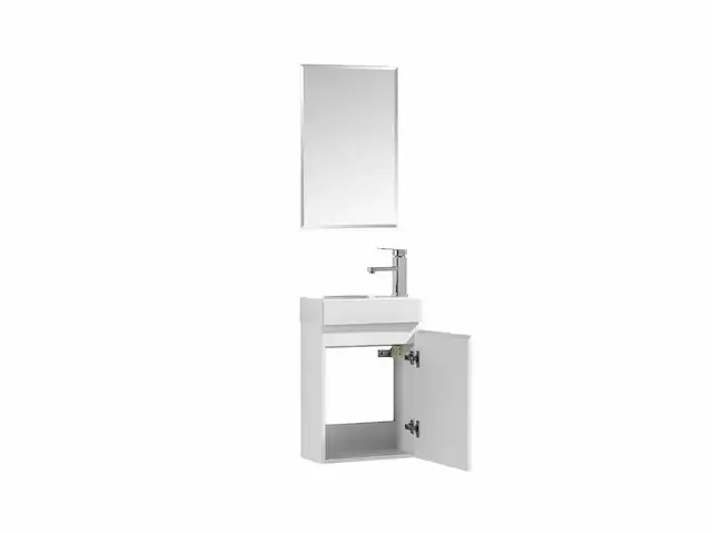 1 x 40cm toiletmeubel mat wit - como 40-03 - afbeelding 2 van  7