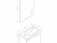 1 x 40cm toiletmeubel mat wit - como 40-03b - afbeelding 3 van  3