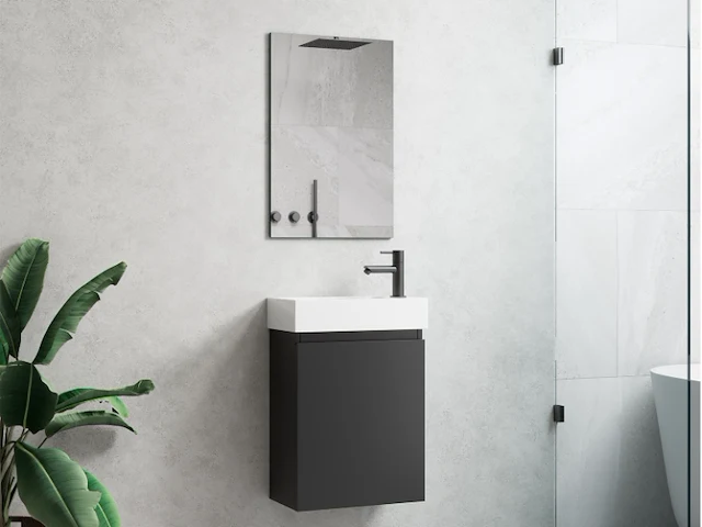 1 x 40cm toiletmeubel mat zwart - como 40-04 - afbeelding 1 van  1