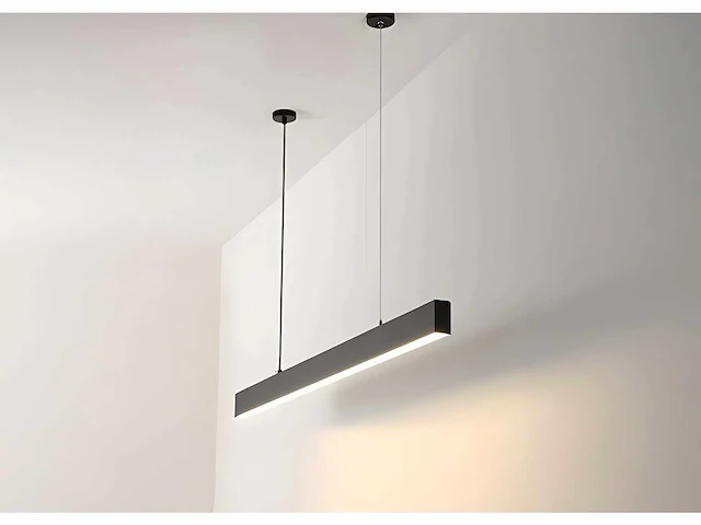 1 x 40w led 120cm linear design hanglamp met 3 kleur licht switch zwart - afbeelding 2 van  7