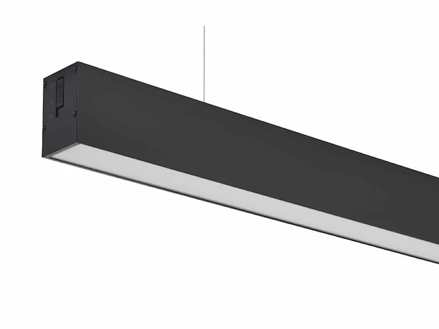 1 x 40w led 120cm linear design hanglamp met 3 kleur licht switch zwart - afbeelding 3 van  7