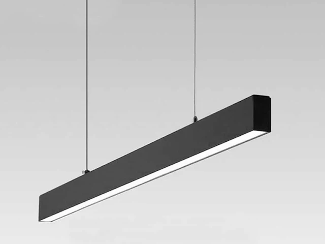 1 x 40w led 120cm linear design hanglamp met 3 kleur licht switch zwart - afbeelding 4 van  7