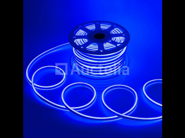 1 x 50 meter neon led strip - blauw - waterdicht - dubbelzijdig - 8w/m - afbeelding 5 van  5