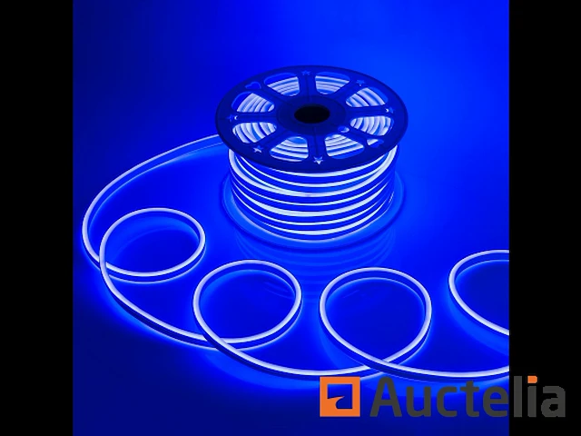 1 x 50 meter neon led strip - blauw - waterdicht - dubbelzijdig - 8w/m - afbeelding 3 van  5