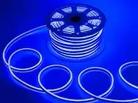 1 x 50 meter neon led strip - blauw - waterdicht - dubbelzijdig - 8w/m - afbeelding 1 van  2