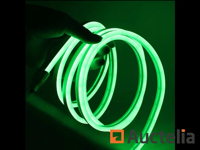 1 x 50 meter neon led strip - groen - waterdicht - dubbelzijdig - 8w/m - afbeelding 1 van  5