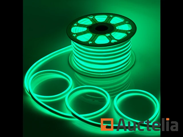 1 x 50 meter neon led strip - groen - waterdicht - dubbelzijdig - 8w/m - afbeelding 3 van  5