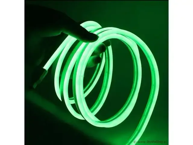 1 x 50 meter neon led strip - groen - waterdicht - dubbelzijdig - 8w/m - afbeelding 4 van  5