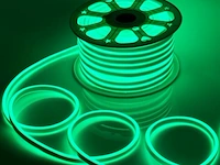 1 x 50 meter neon led strip - groen - waterdicht - dubbelzijdig - 8w/m - afbeelding 2 van  6