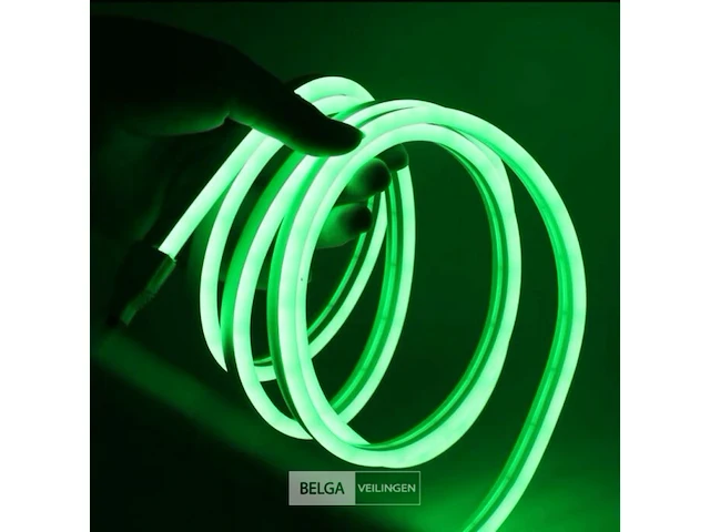 1 x 50 meter neon led strip - groen - waterdicht - dubbelzijdig - 8w/m - afbeelding 5 van  6