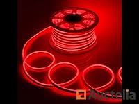 1 x 50 meter neon led strip - rood - waterdicht - dubbelzijdig - 8w/m - afbeelding 2 van  4