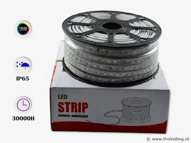 1 x 50 meter waterdichte led-strip - rgb multicolor - afbeelding 2 van  4