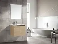 1 x 60cm badkamermeubelset mdf - kleur: wit eik