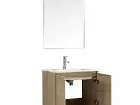 1 x 60cm badkamermeubelset mdf - kleur: wit eik - afbeelding 3 van  6