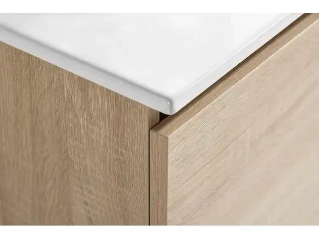 1 x 60cm badkamermeubelset mdf - kleur: wit eik - afbeelding 5 van  6