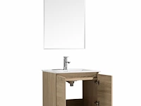 1 x 60cm badkamermeubelset mdf - kleur: wit eik - afbeelding 3 van  6