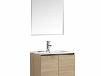 1 x 60cm badkamermeubelset mdf - kleur: wit eik - afbeelding 2 van  6