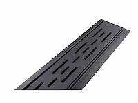 1 x 60cm linea mat zwart douchegoot design met streep gaten