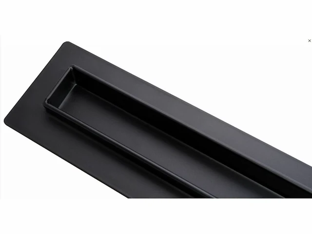 1 x 60cm slim zwart douchegoot design met gesloten rooster - afbeelding 9 van  10