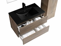 1 x 80cm badkamermeubelset - kleur: grey eik - afbeelding 3 van  4