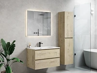 1 x 80cm badkamermeubelset - kleur: licht eik - afbeelding 1 van  3